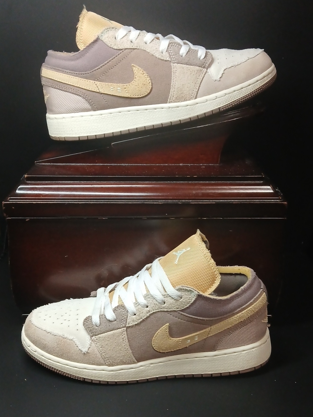 Nike Air Jordan 1 Low Craft GS "INSIDE OUT-TAUPE HAZE" Womens-8.5 ,100%AUTHENTIC